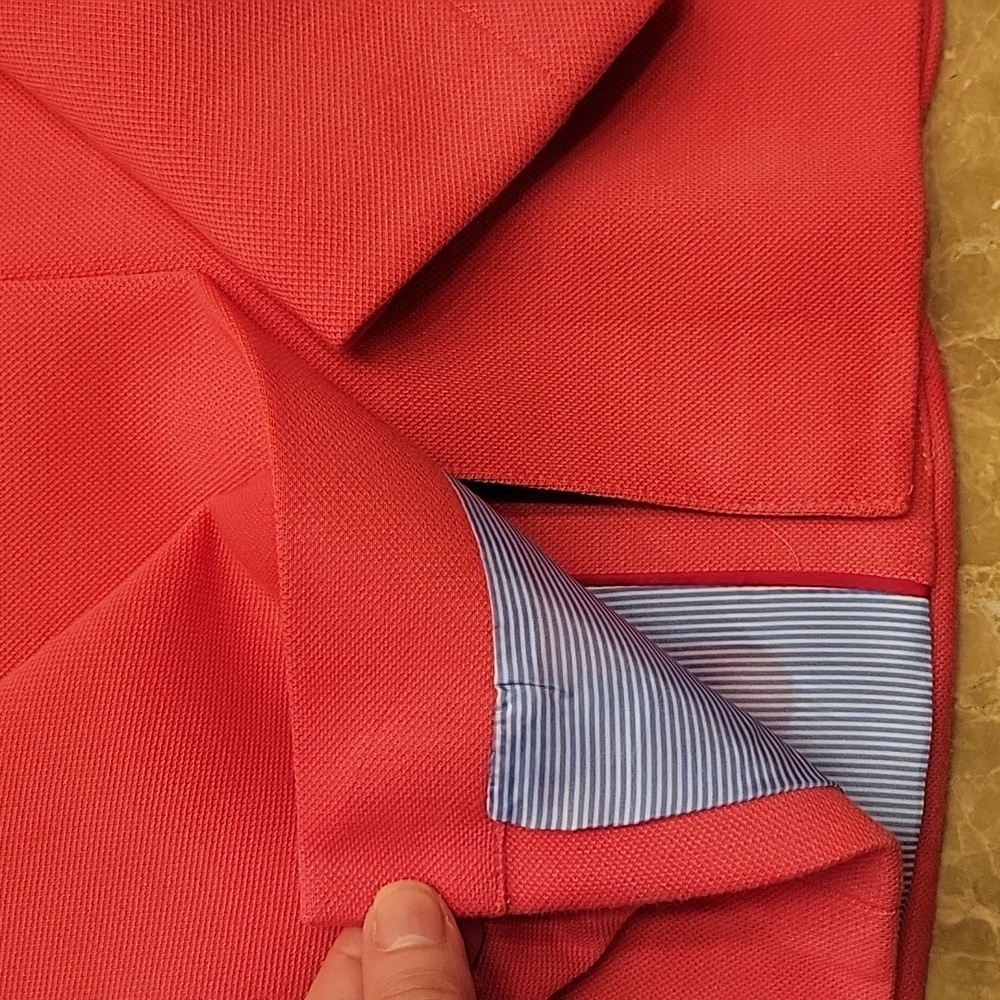 Tommy Hilfiger Coral Blazer with Navy Accents, Sz 2 - Picture 10 of 11